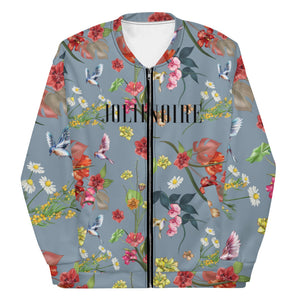 Premium Floral Jacket- Pigeon Blue