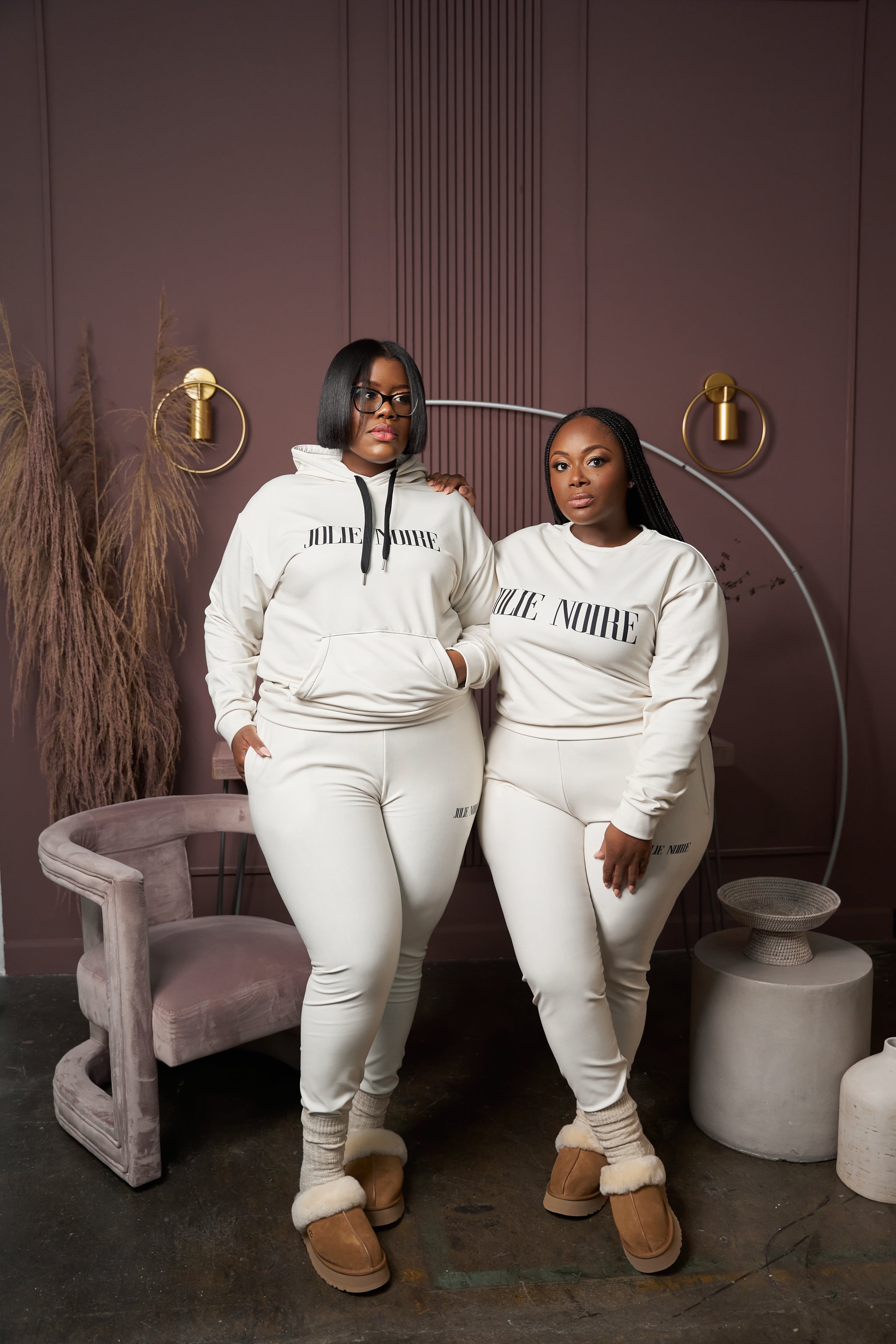 Jolie Noire Premium Sweatshirt- Stone