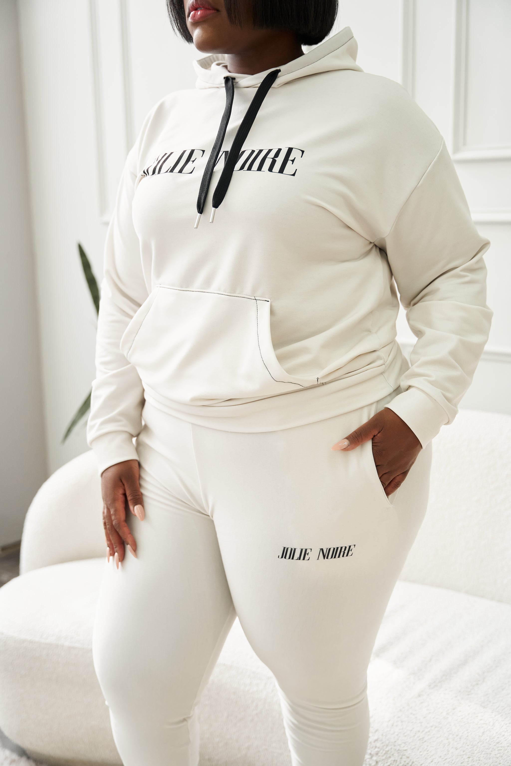 Jolie Noire Premium Joggers- Stone