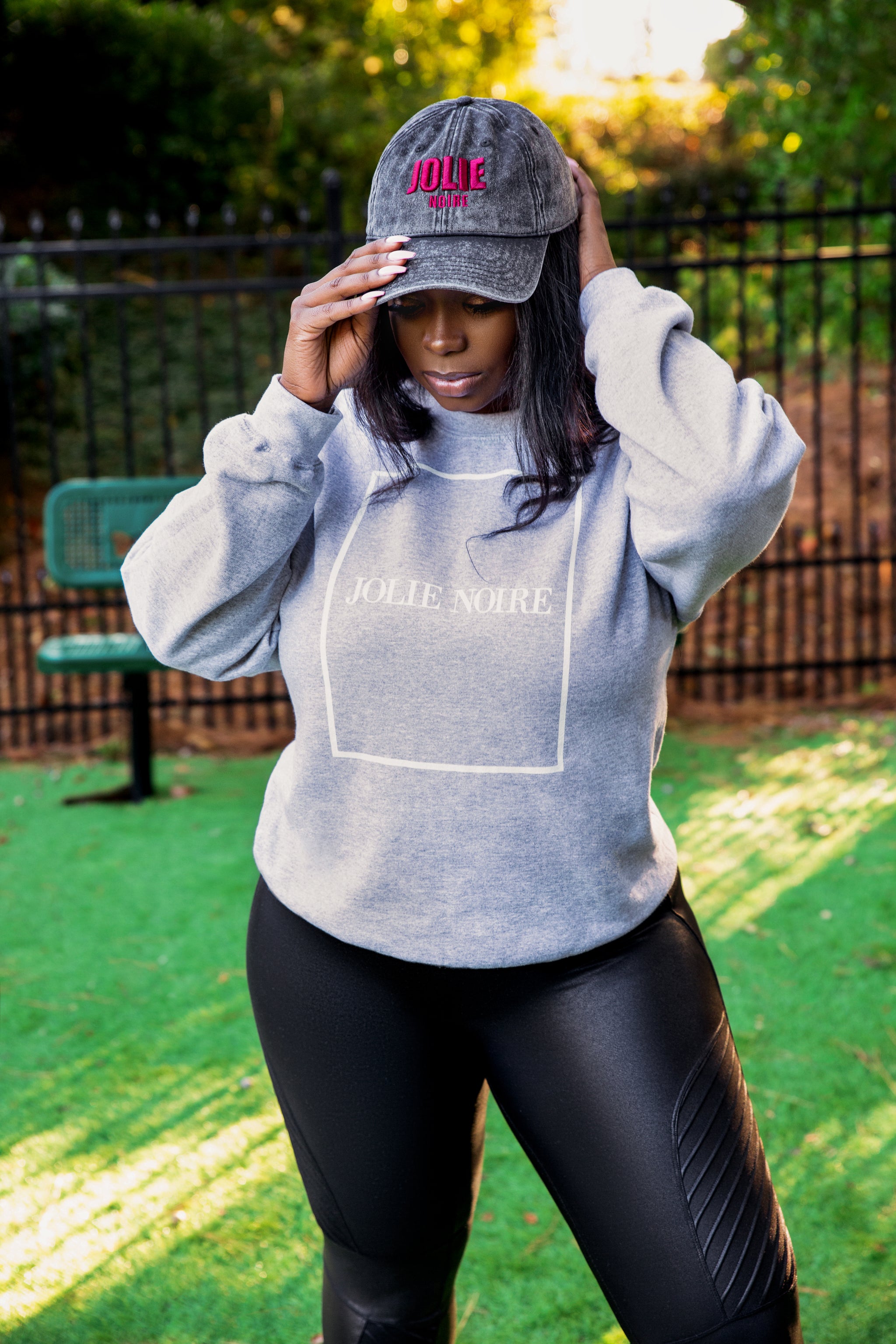 Jolie Noire Vintage Dad Hat- Black