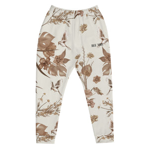 Premium Floral Joggers- Stone