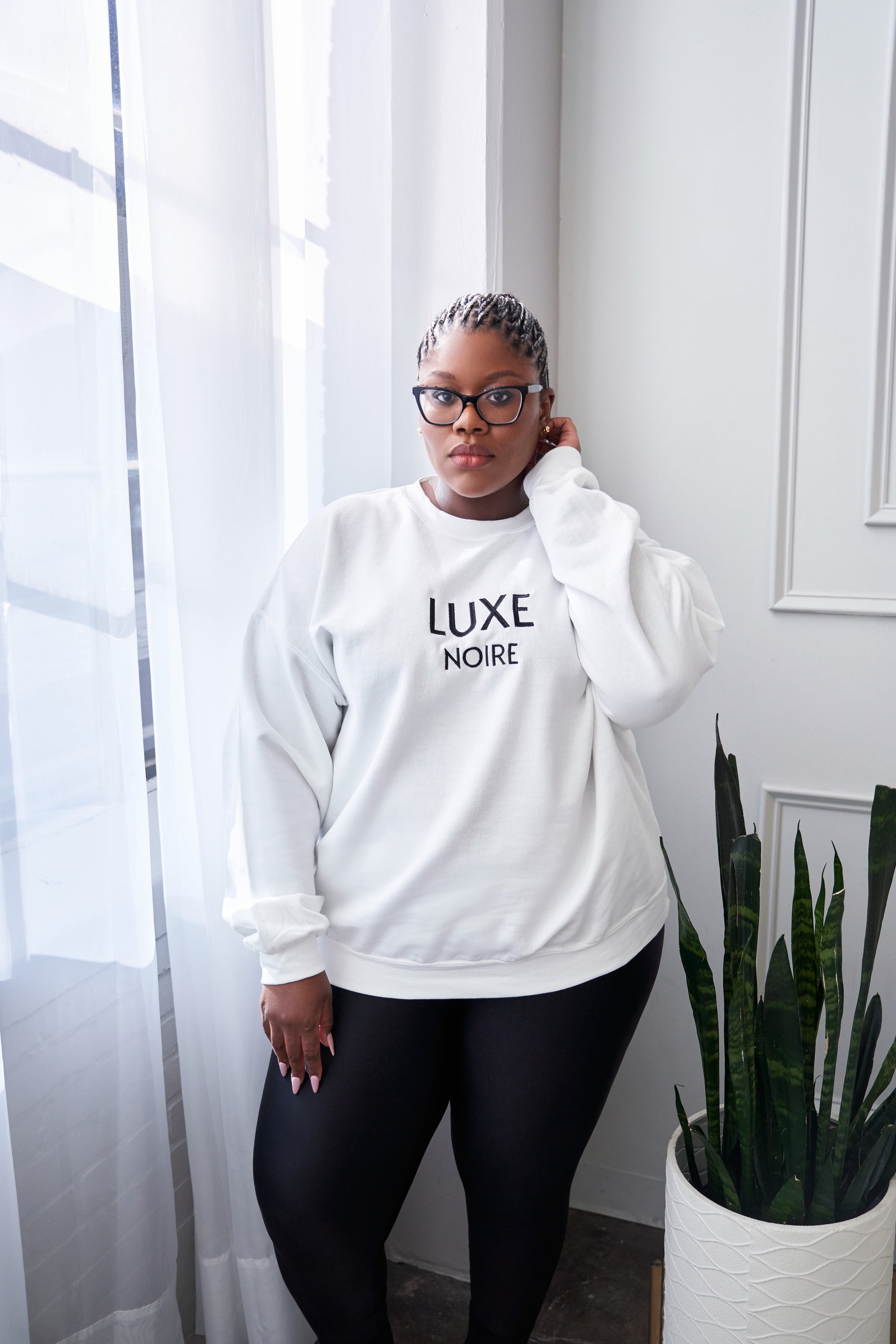 Black Luxury Sweatshirt- White