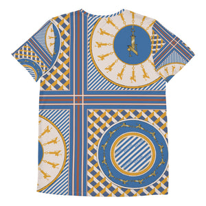 Scarf Print Premium T-shirt- Cerulean