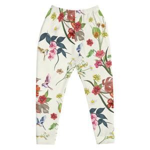 Floral Joggers- Ivory
