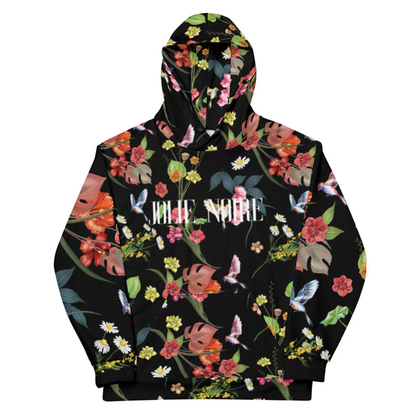 Noire Floral Hoodie- Black Jolie Noire - Main Image