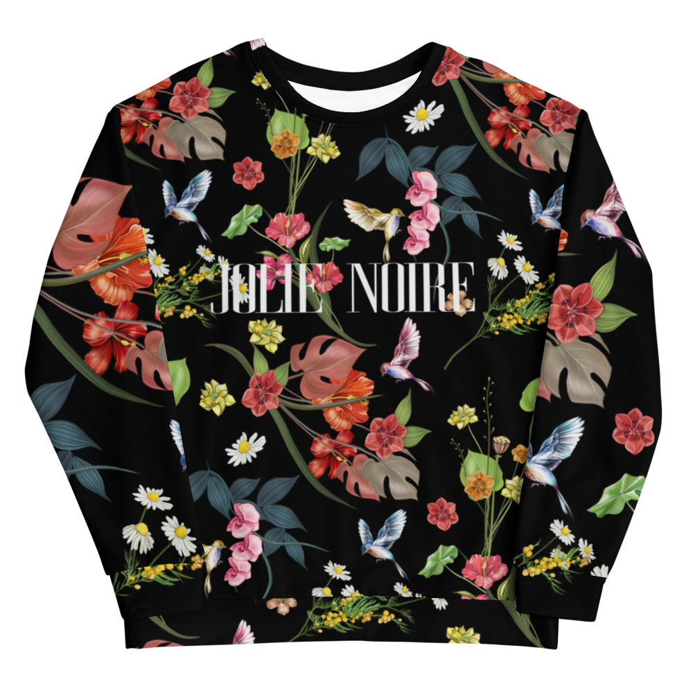 Noire Floral Sweatshirt- Black - Jolie Noire