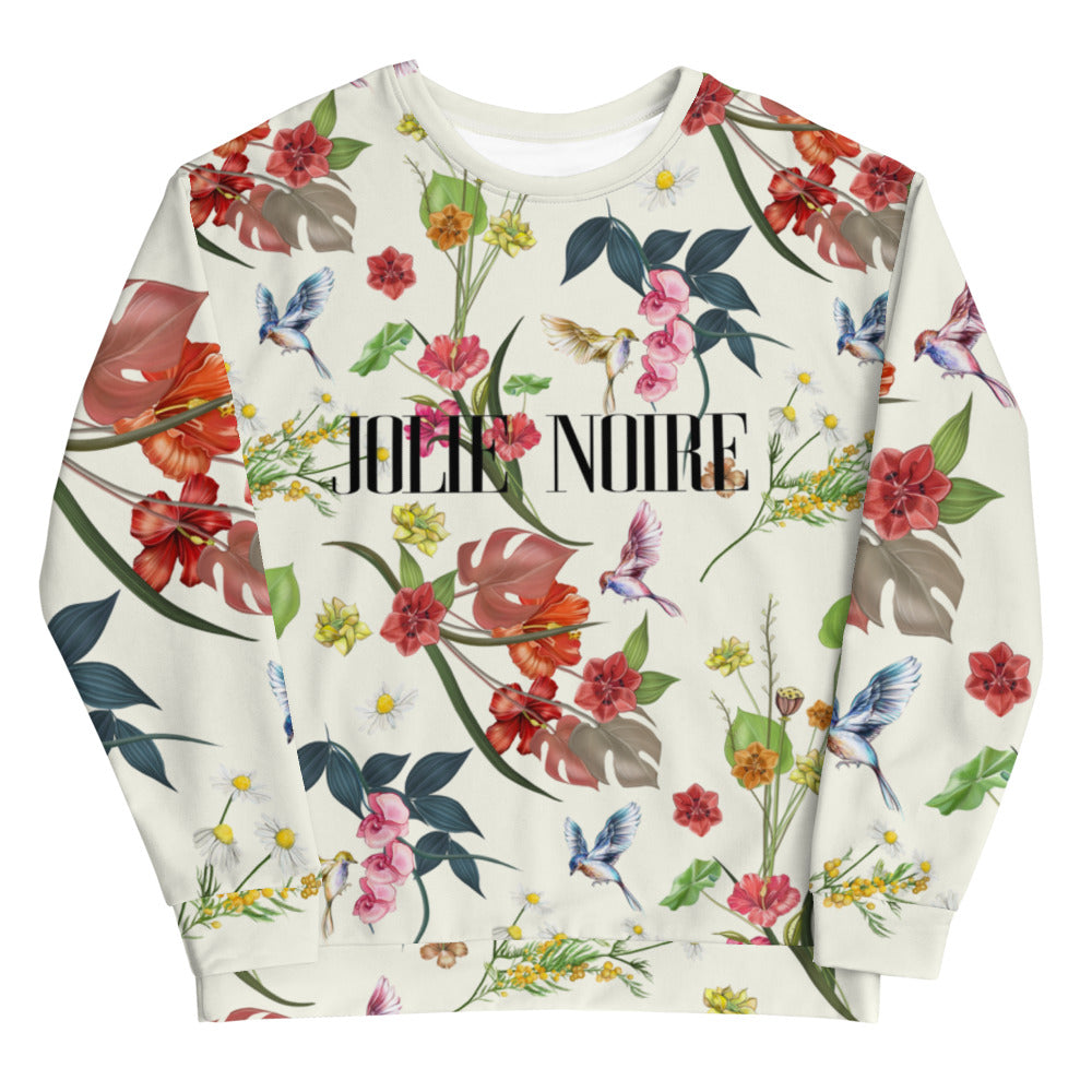 Floral Sweatshirt- Ivory - Main Image