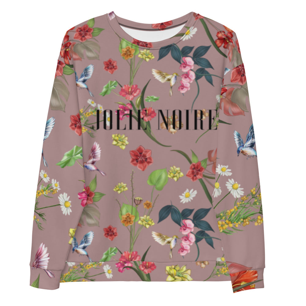 Noire Floral Hoodie- Rose Quartz - Jolie Noire