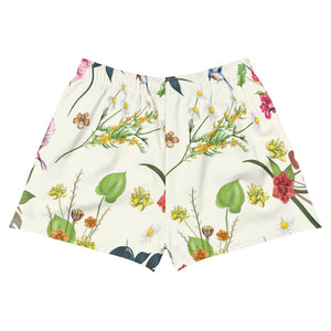 Women's Premium Floral Shorts- White
