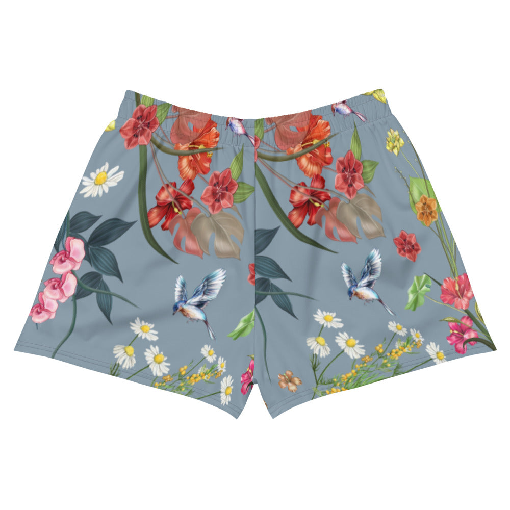 Women's Premium Floral Shorts- Blue - Jolie Noire