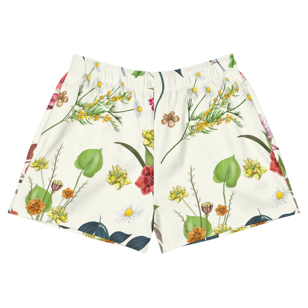Women's Premium Floral Shorts- White - Jolie Noire