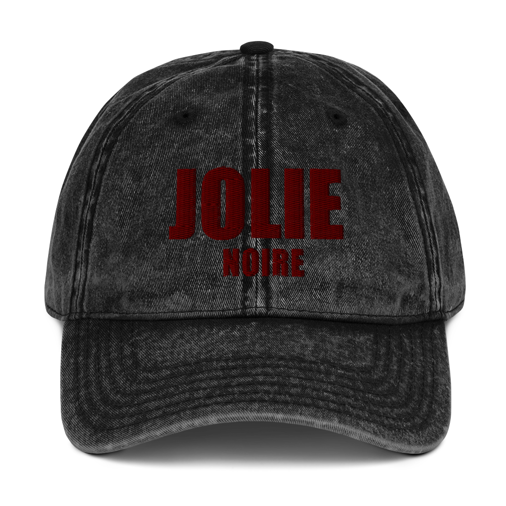 Jolie Noire Vintage Dad Hat- Black