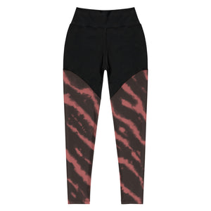 Tie Dye Compression Leggings- Red